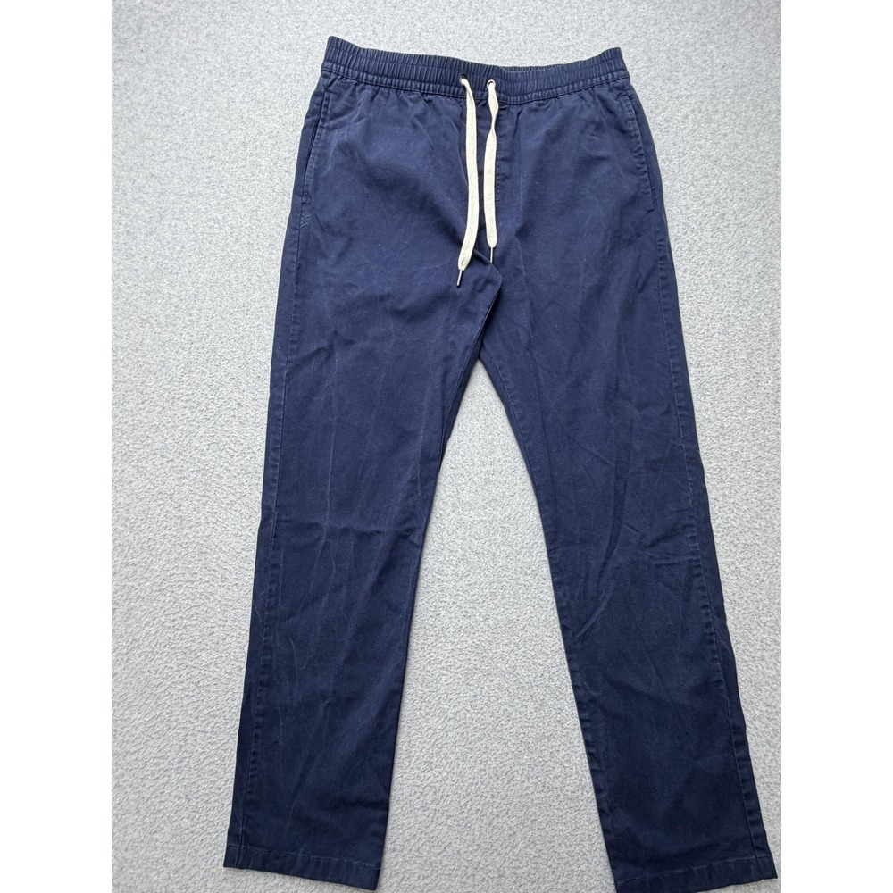 Rhone Jogger Pants Mens Large Blue Twill Elastic Waist Zip Pocket Stretch